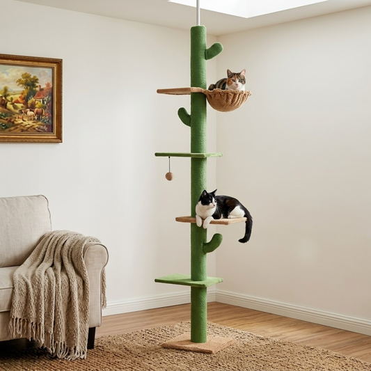 Floor-to-Ceiling Single-Pole Cat Tree Max Height: 274cm