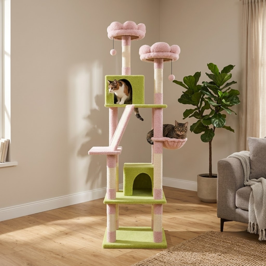Pink Flower Cat Tree 184cm